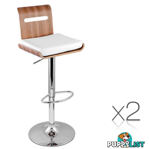 Set of 2 Wooden Bar Stool Kitchen Chair Niomi Natural