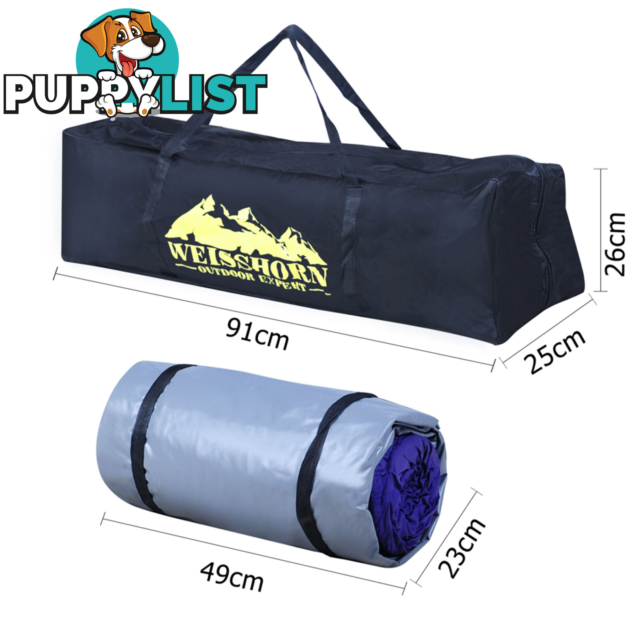 Biker Swag Camping Single Swags Tent Biking Rip Stop Canvas Carry Bag Navy