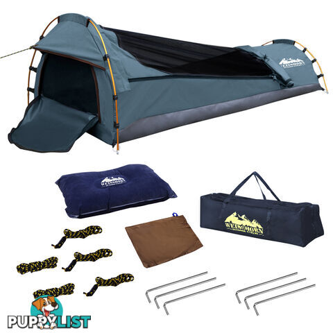 Biker Swag Camping Single Swags Tent Biking Rip Stop Canvas Carry Bag Navy