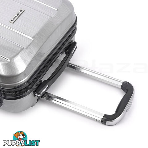 2PCS Travel Luggage Set Hard Shell Super Lightweight Suitcase Carry On Silver