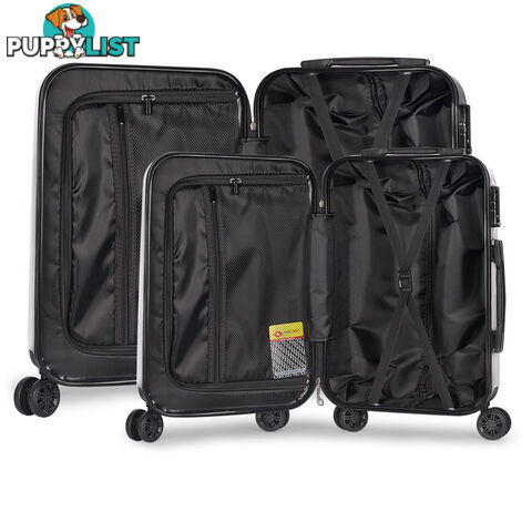 2PCS Travel Luggage Set Hard Shell Super Lightweight Suitcase Carry On Silver