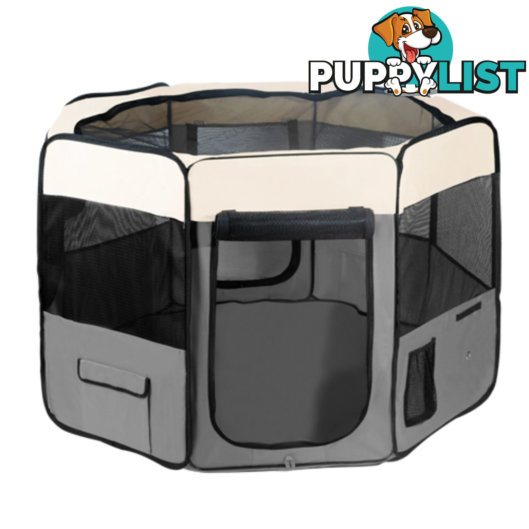 XL Portable Pet Playpen 8 Panel Dog Puppy Cat Exercise Soft Cage Crate Tent Grey