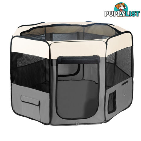 XL Portable Pet Playpen 8 Panel Dog Puppy Cat Exercise Soft Cage Crate Tent Grey