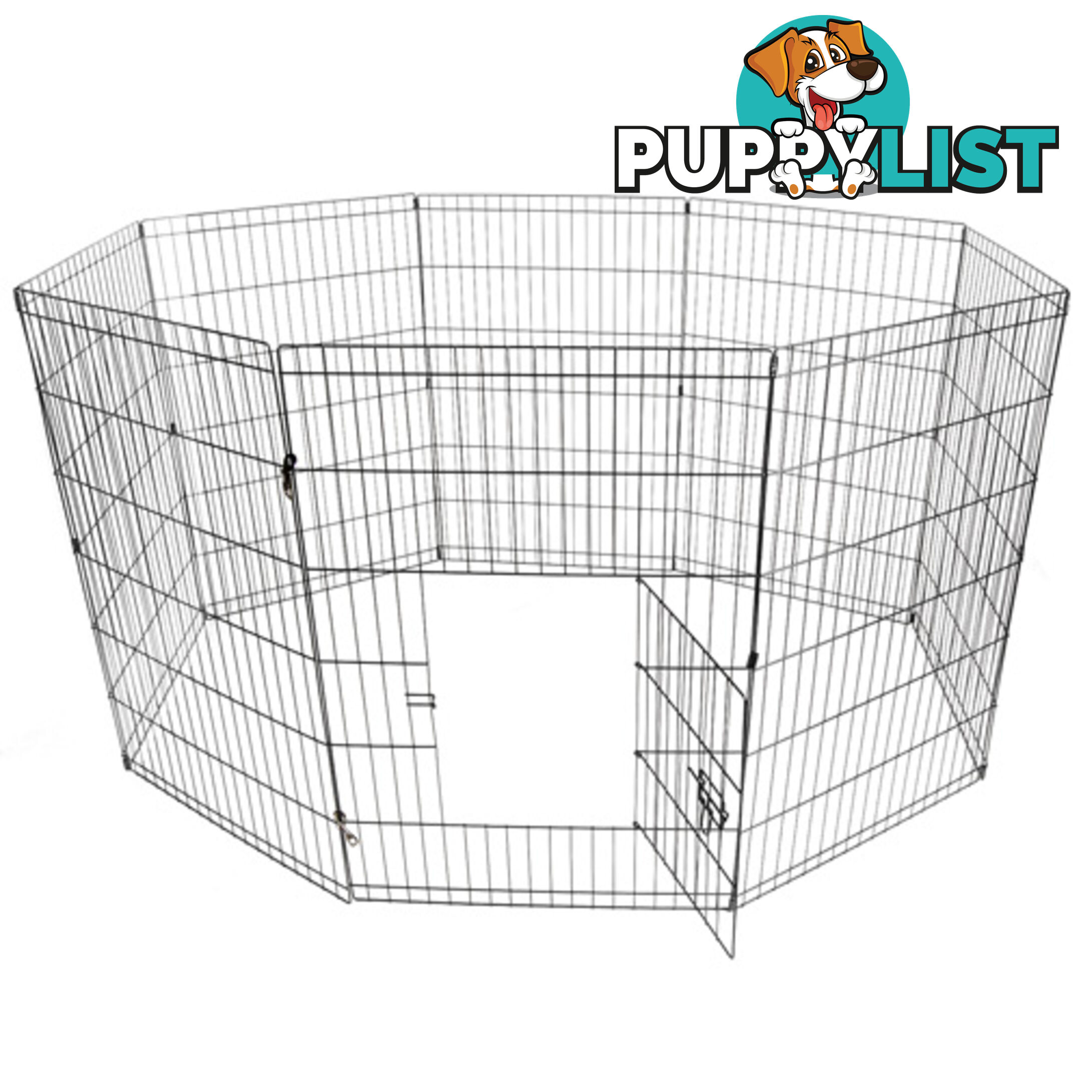 8 Panels Pet Playpen 24&#34; Foldable Dog Exercise Cage Portable Puppy Rabbit Fence