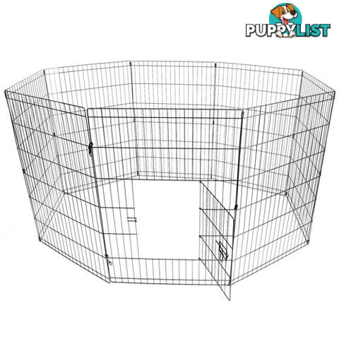 8 Panels Pet Playpen 24&#34; Foldable Dog Exercise Cage Portable Puppy Rabbit Fence