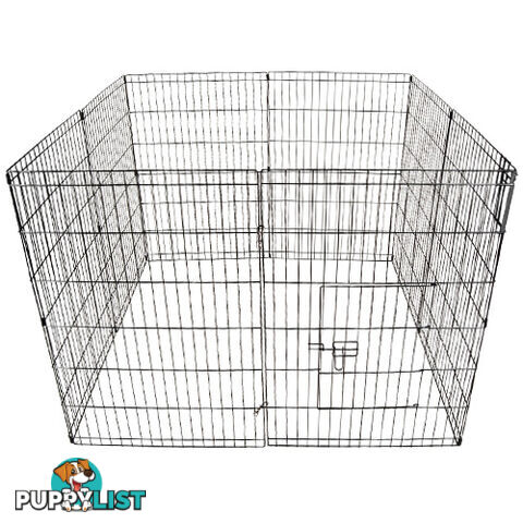 8 Panels Pet Playpen 24&#34; Foldable Dog Exercise Cage Portable Puppy Rabbit Fence