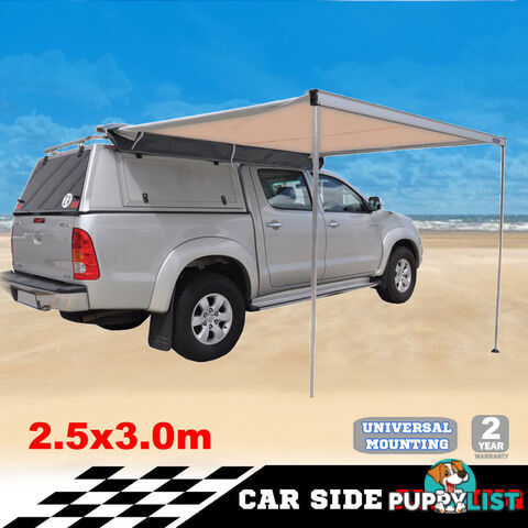 Car Awning Roof Top Tent 2.5M x 3M Outdoor Camper Trailer Camping Pull Out 4WD