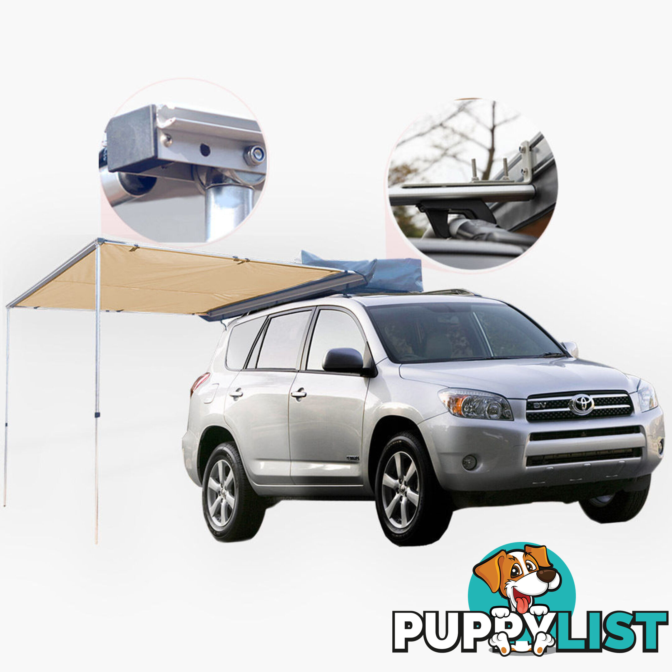 Car Awning Roof Top Tent 2.5M x 3M Outdoor Camper Trailer Camping Pull Out 4WD