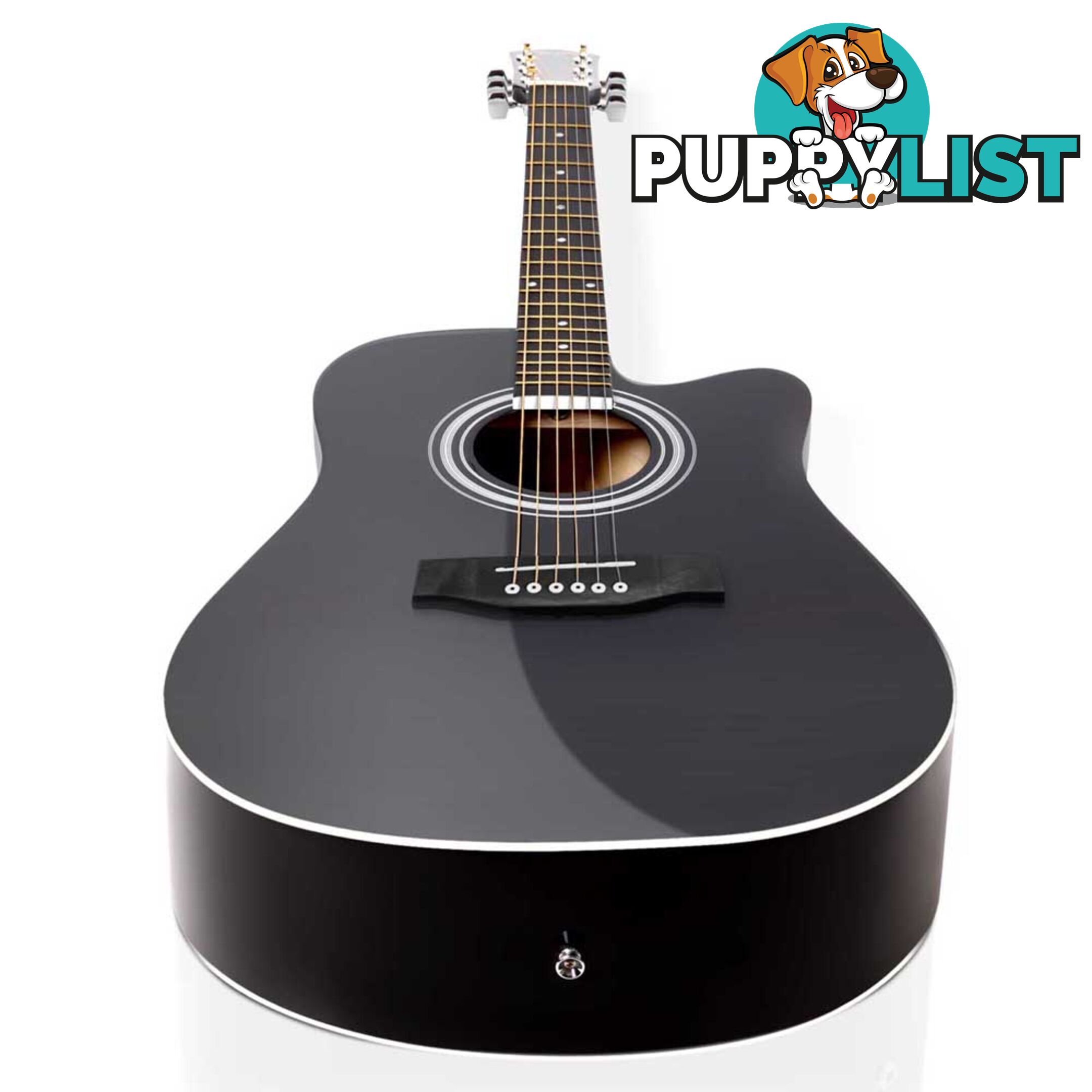 41in Steel-Stringed Acoustic Guitar Black