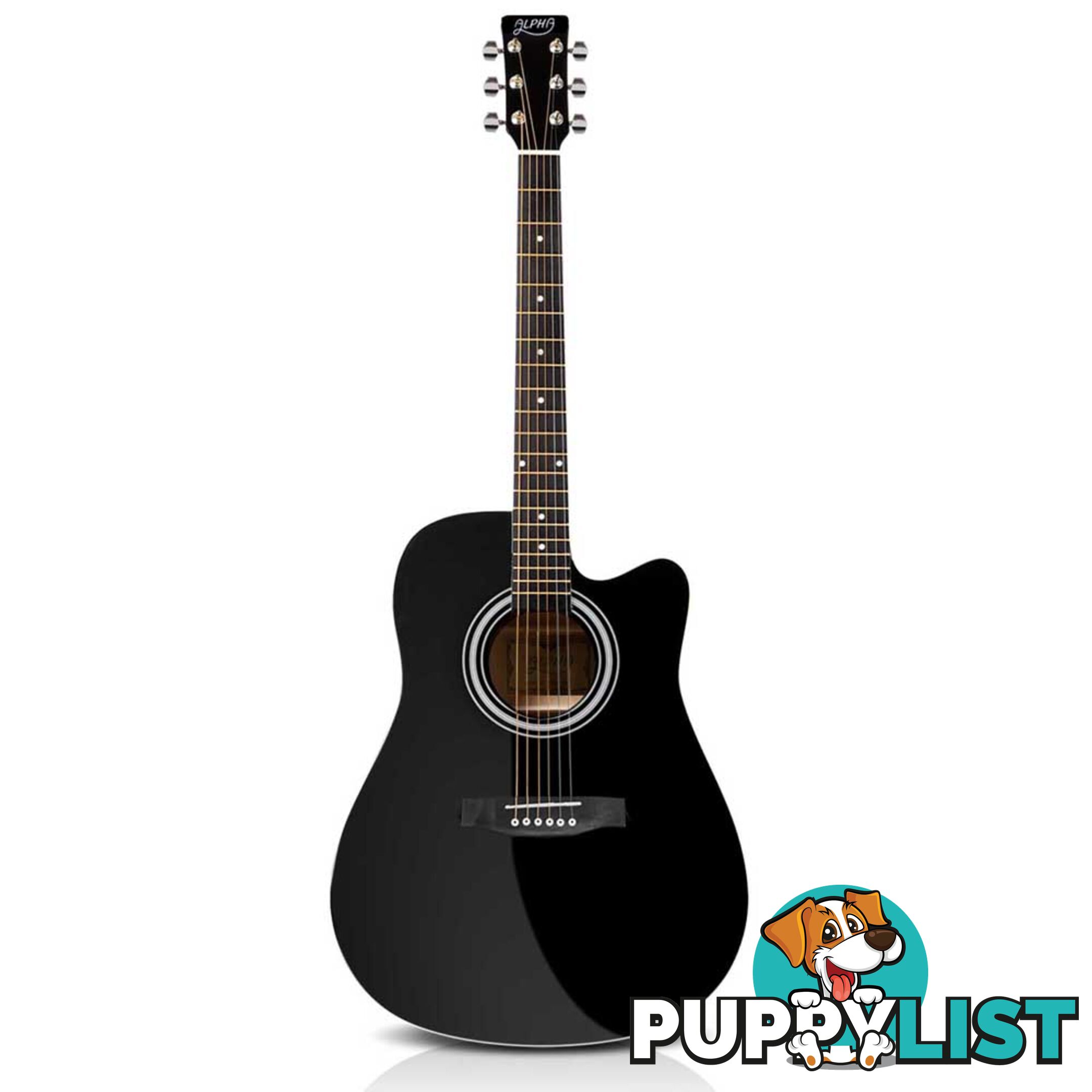 41in Steel-Stringed Acoustic Guitar Black