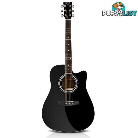 41in Steel-Stringed Acoustic Guitar Black