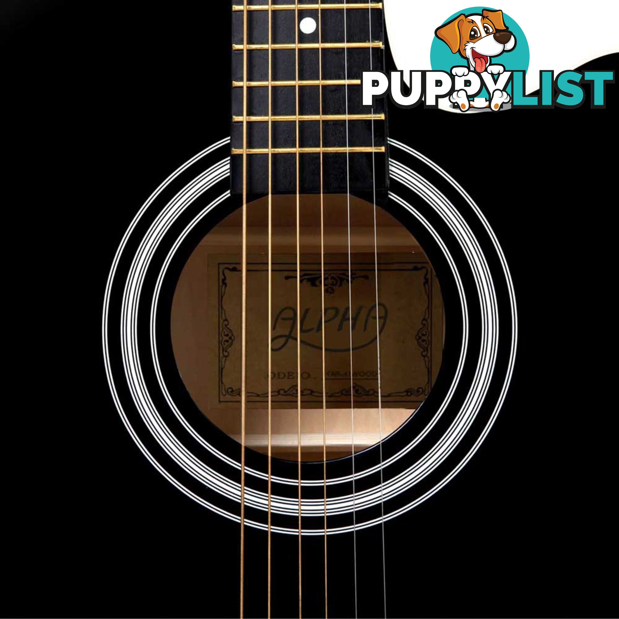 41in Steel-Stringed Acoustic Guitar Black