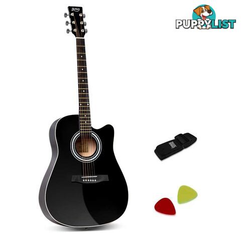 41in Steel-Stringed Acoustic Guitar Black