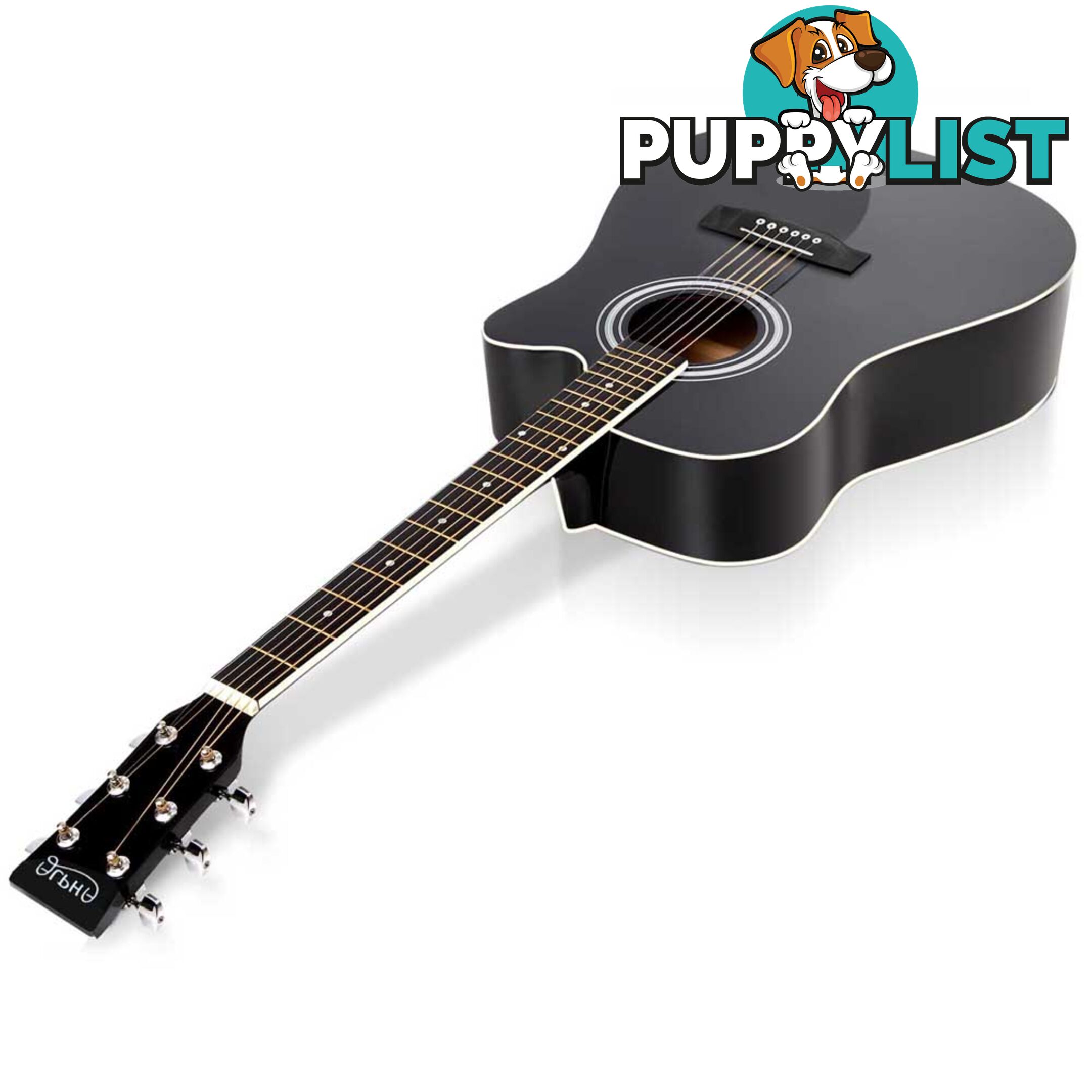 41in Steel-Stringed Acoustic Guitar Black