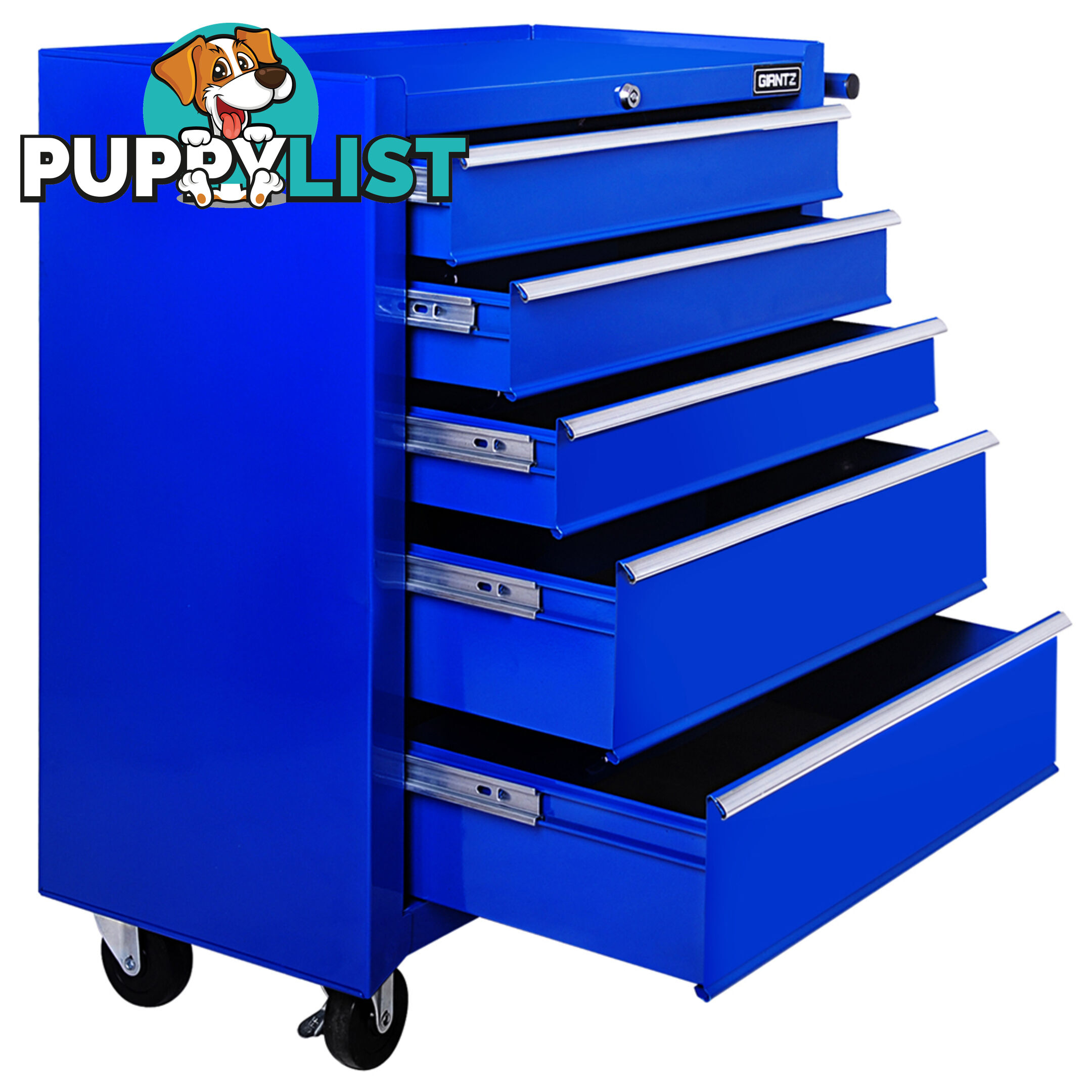 5 Drawers Toolbox Chest Cabinet Tool Box Roller Trolley Blue