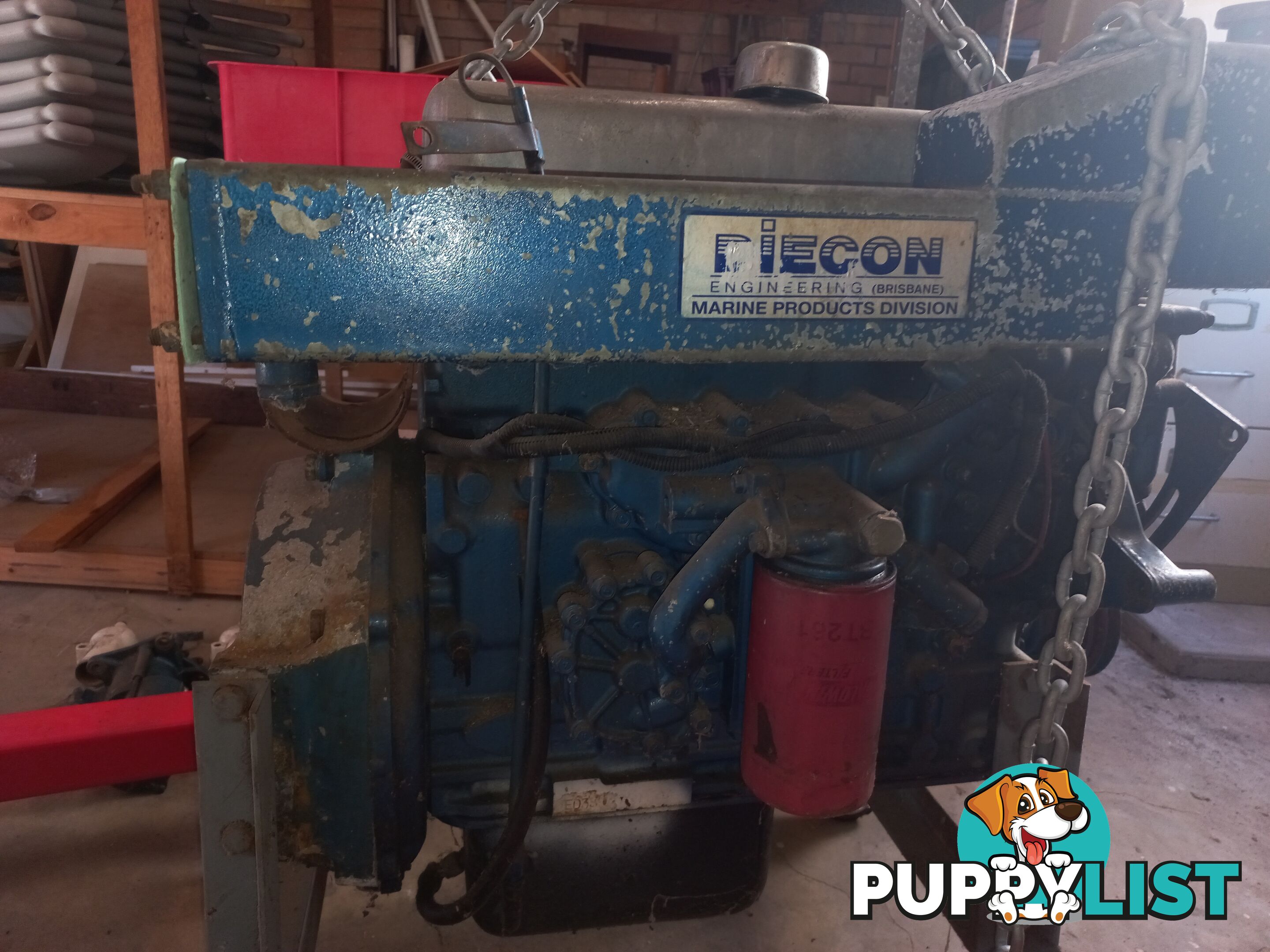 Nissan ED33 diesel engine with Marine conversion kit - about 80 hp.