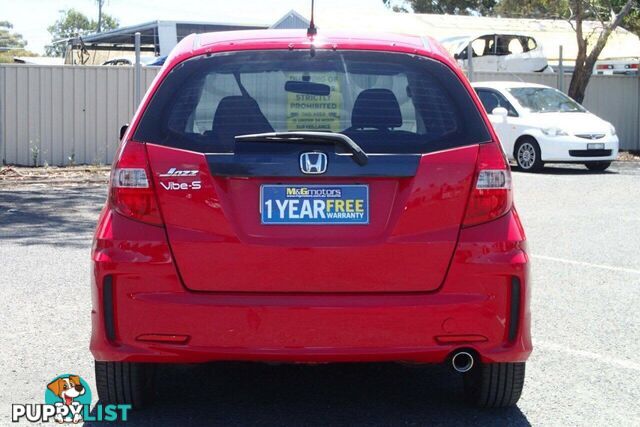 2012 HONDA JAZZ VIBE-S GE MY12 HATCH, 5 DOORS, 5 SEATS