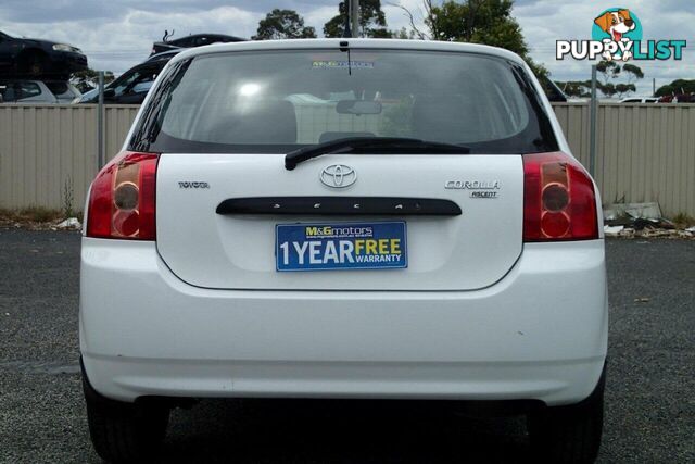 2006 TOYOTA COROLLA ASCENT SECA ZZE122R HATCH, 5 DOORS, 5 SEATS