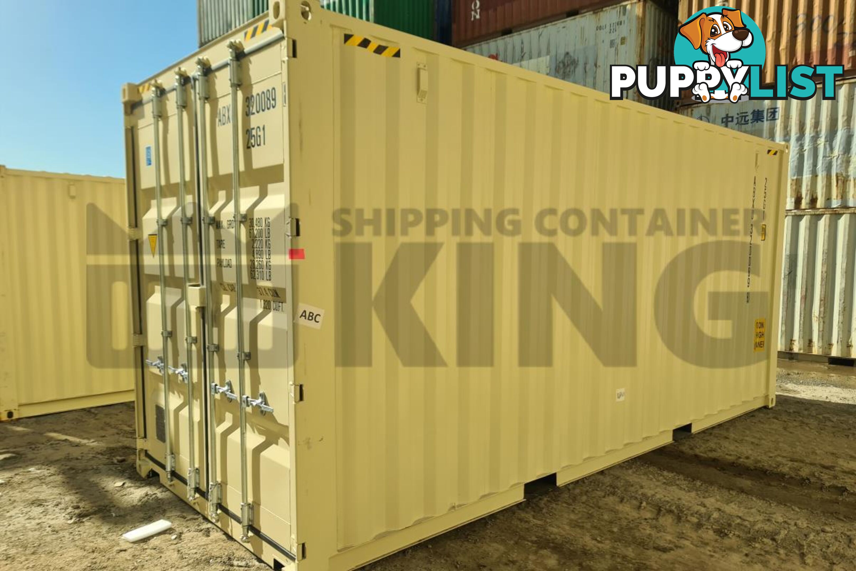 20' HIGH CUBE SHIPPING CONTAINER (WITH TIE RAILS)