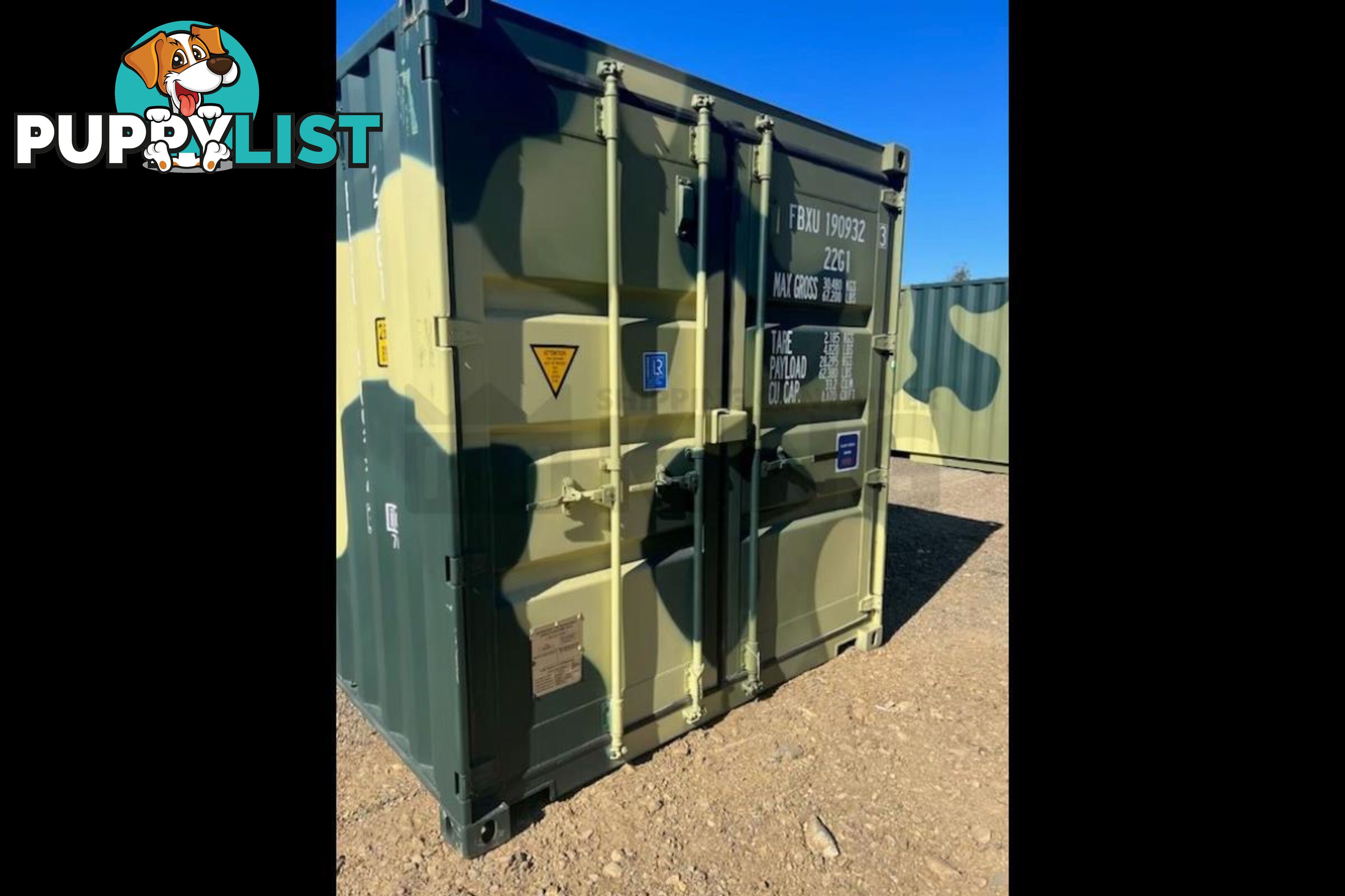 20' STANDARD HEIGHT SHIPPING CONTAINER (CAMOUFLAGE) - in Rockhampton