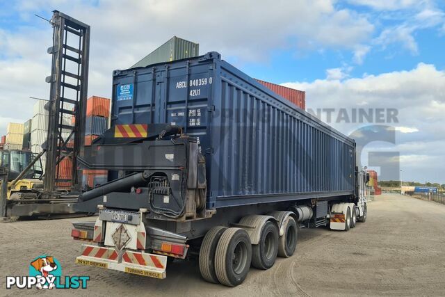 40' STANDARD HEIGHT OPEN TOP SHIPPING CONTAINER (TARP AND BOWS, TIMBER FLOOR)