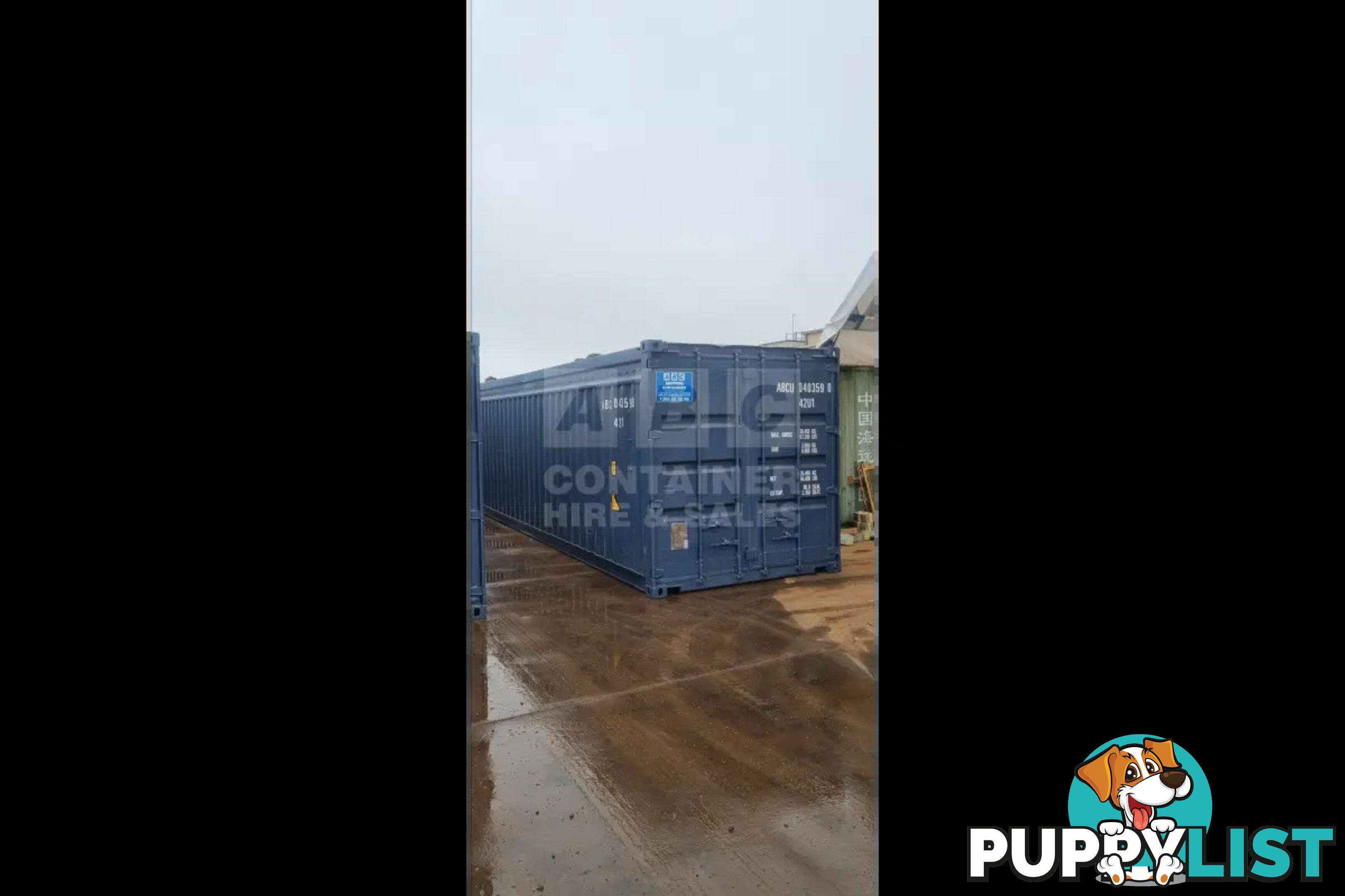 40' STANDARD HEIGHT OPEN TOP SHIPPING CONTAINER (TARP AND BOWS, TIMBER FLOOR)