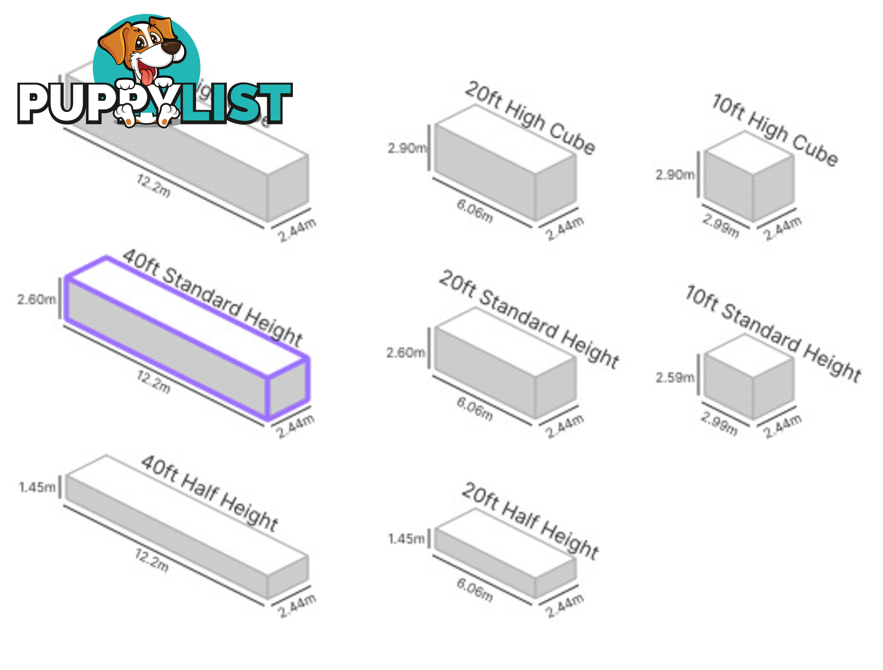 40' STANDARD HEIGHT OPEN TOP SHIPPING CONTAINER (TARP AND BOWS, TIMBER FLOOR)