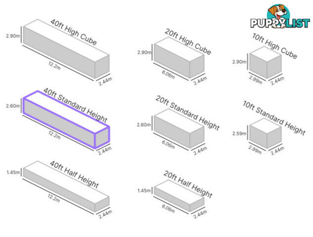 40' STANDARD HEIGHT OPEN TOP SHIPPING CONTAINER (TARP AND BOWS, TIMBER FLOOR)