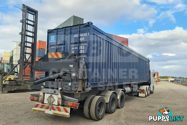 40' STANDARD HEIGHT OPEN TOP SHIPPING CONTAINER (TARP AND BOWS, TIMBER FLOOR)