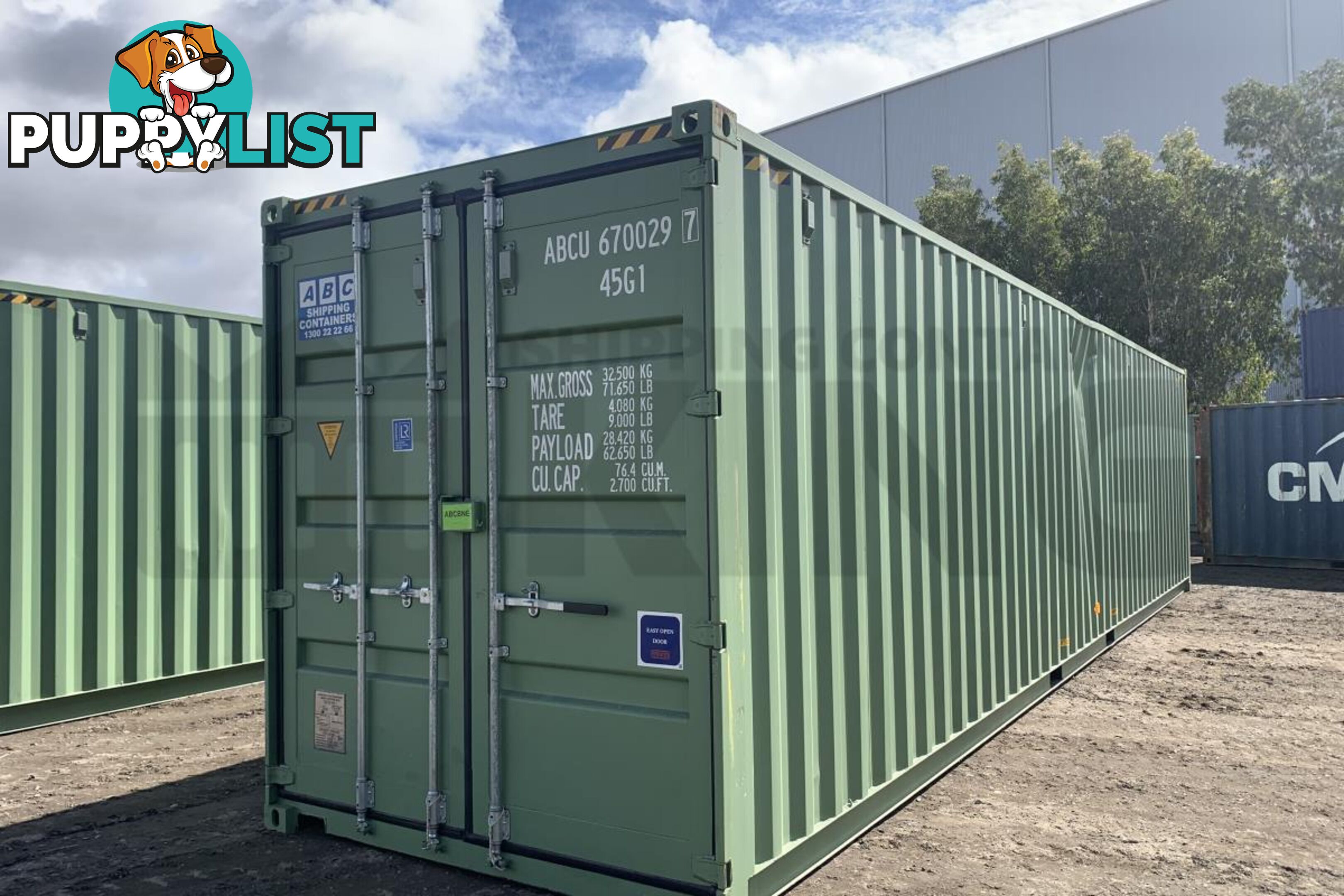 40' HIGH CUBE SHIPPING CONTAINER (STEEL FLOOR) - in Brisbane