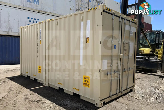 20' HIGH CUBE SHIPPING CONTAINER (2 X 10' HIGH CUBE SHIPPING CONTAINERS LOCKED TOGETHER)