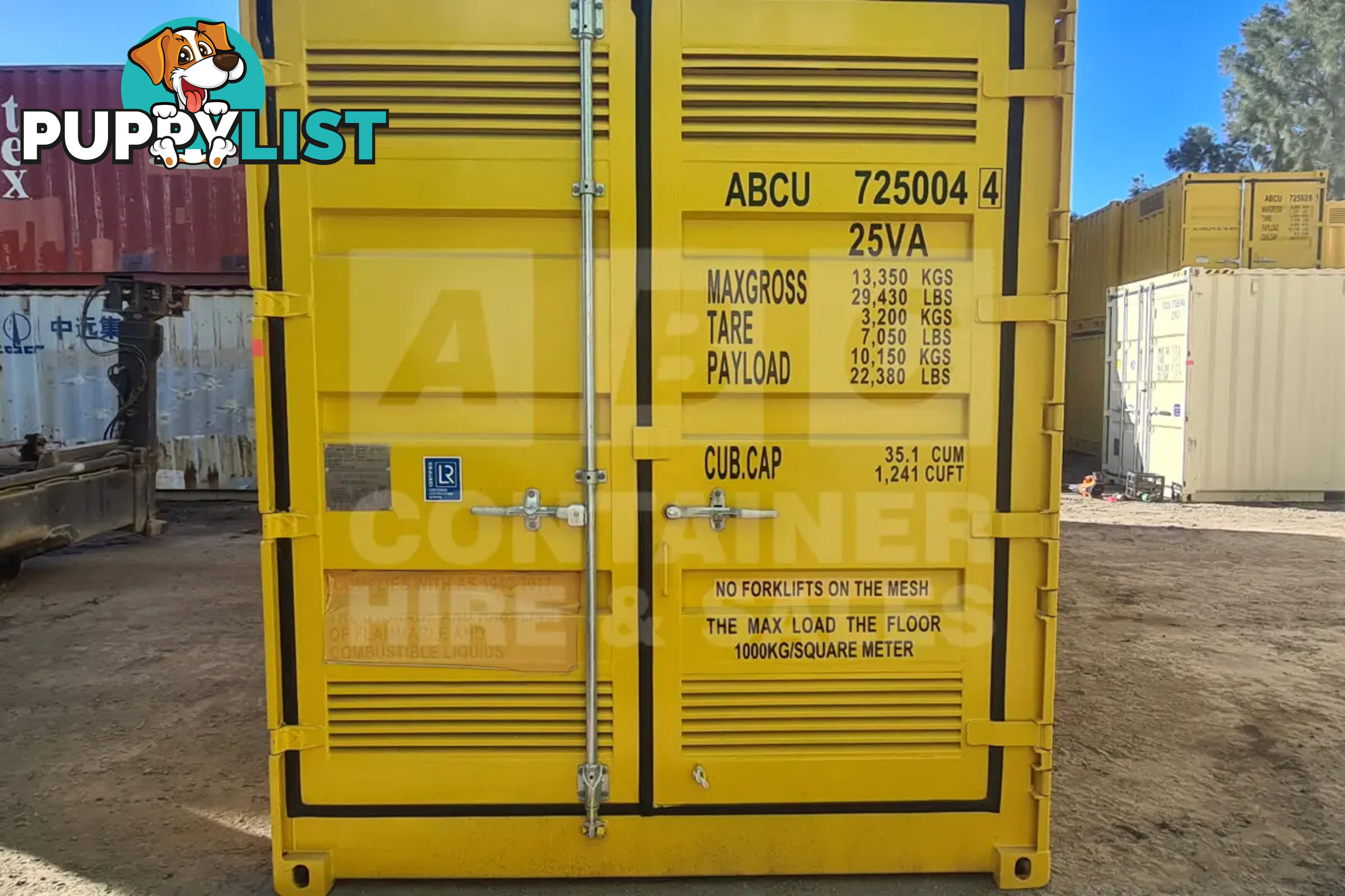 20' HIGH CUBE SIDE OPENING DANGEROUS GOODS SHIPPING CONTAINER