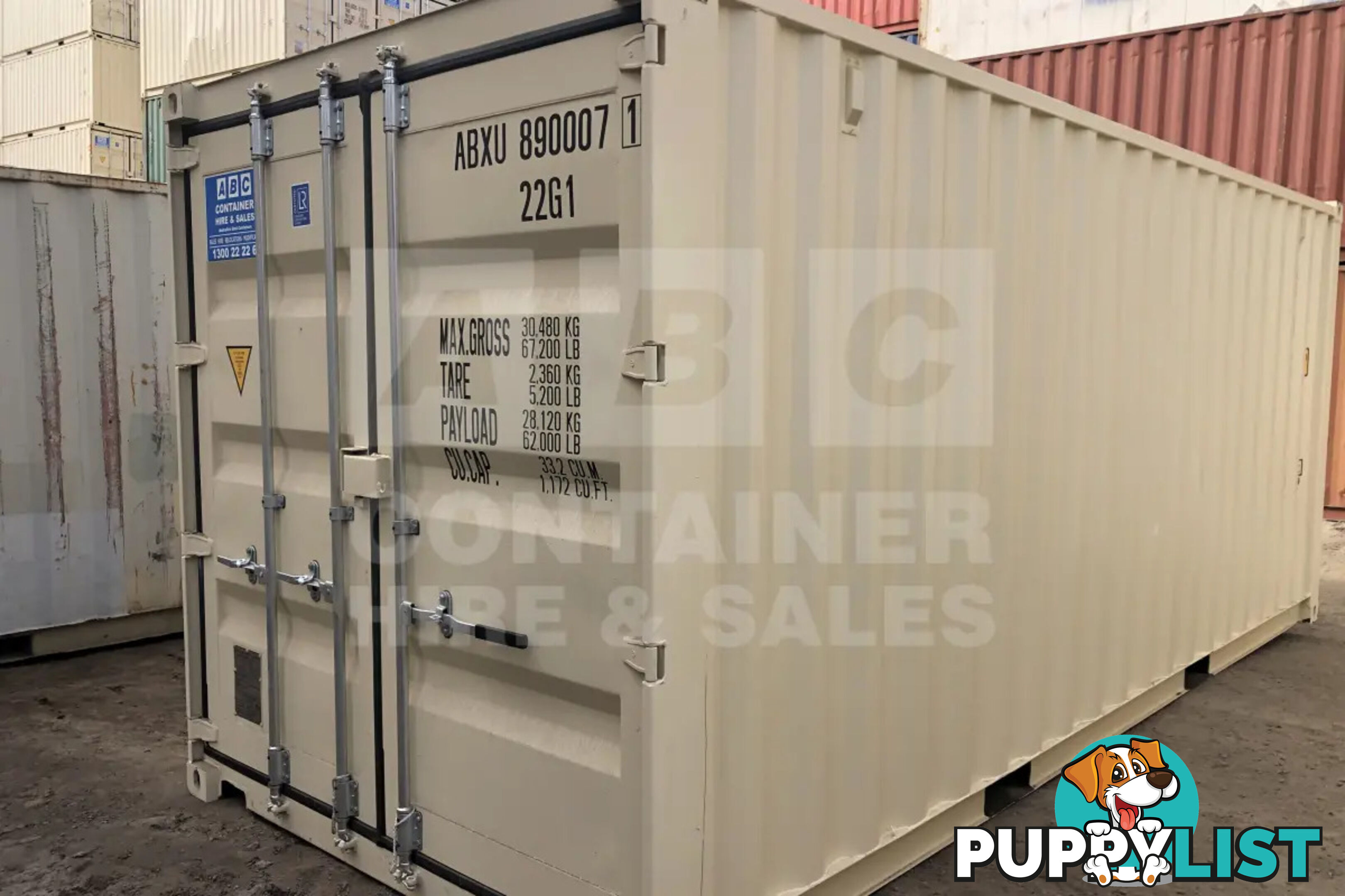 20' STANDARD HEIGHT SHIPPING CONTAINER (STEEL FLOOR) - in Chinchilla