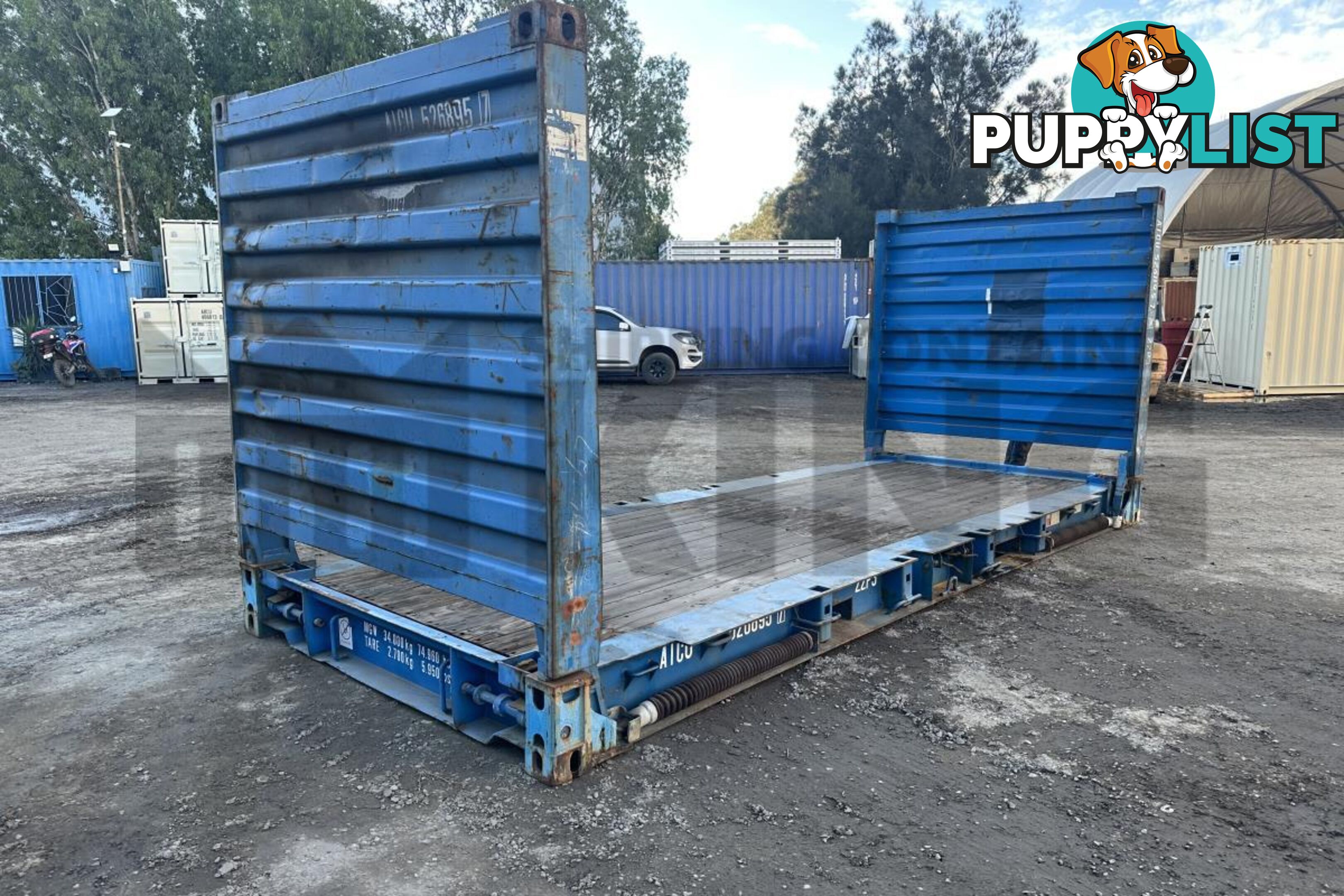 20' FLAT RACK SHIPPING CONTAINER (WITH COLLAPSIBLE ENDS)