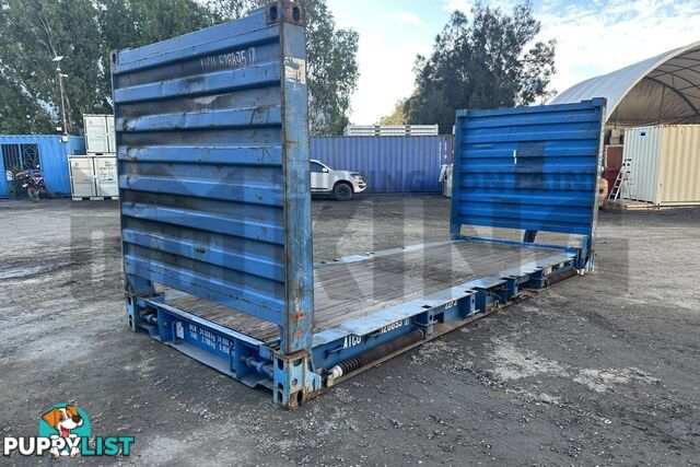 20' FLAT RACK SHIPPING CONTAINER (WITH COLLAPSIBLE ENDS)