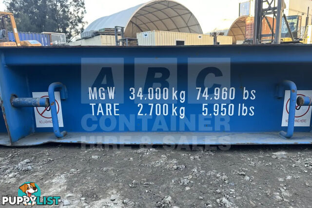 20' FLAT RACK SHIPPING CONTAINER (WITH COLLAPSIBLE ENDS)