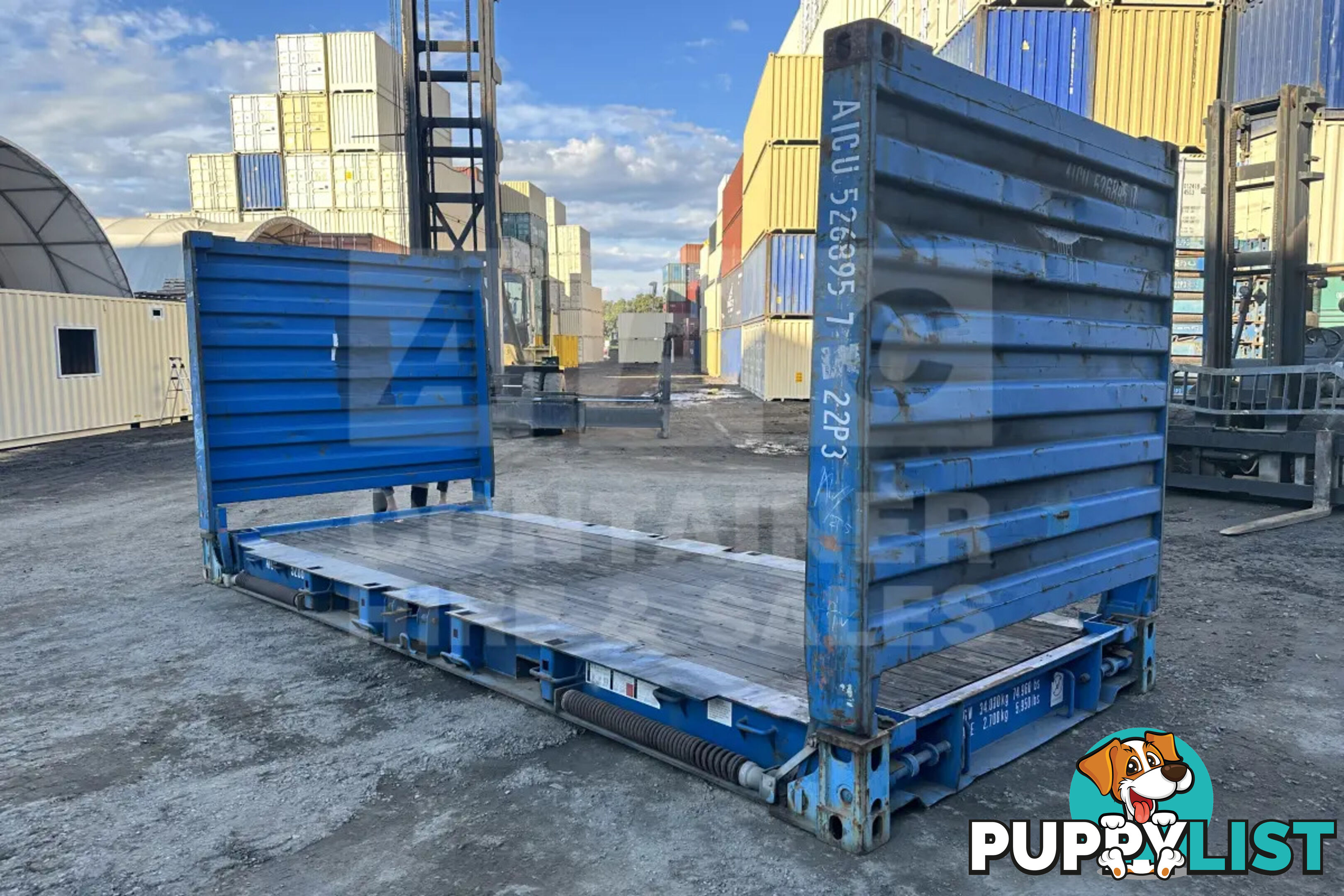 20' FLAT RACK SHIPPING CONTAINER (WITH COLLAPSIBLE ENDS)