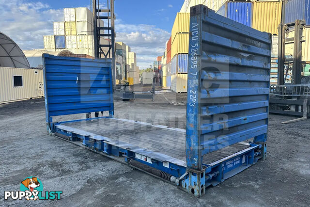 20' FLAT RACK SHIPPING CONTAINER (WITH COLLAPSIBLE ENDS)