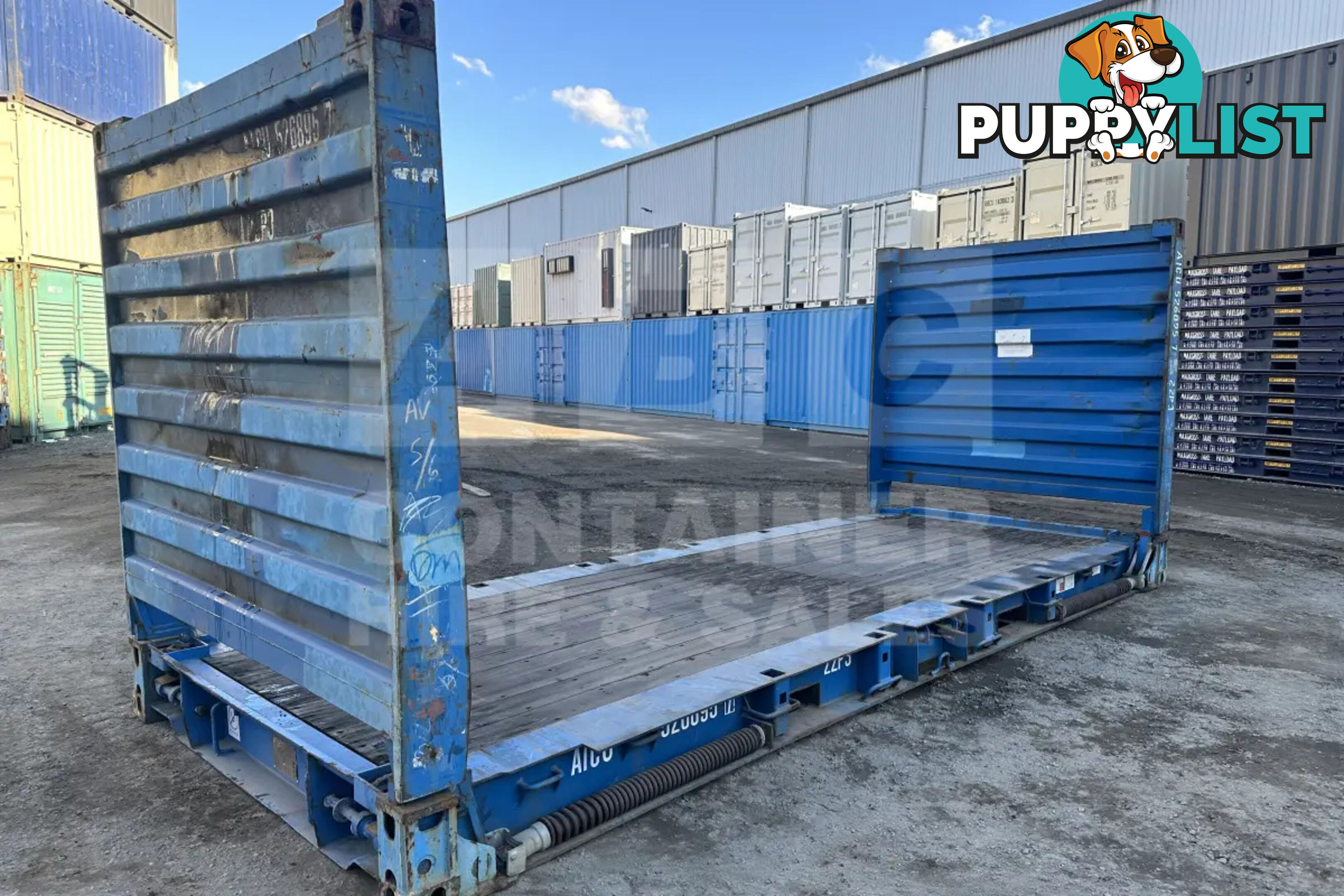 20' FLAT RACK SHIPPING CONTAINER (WITH COLLAPSIBLE ENDS)
