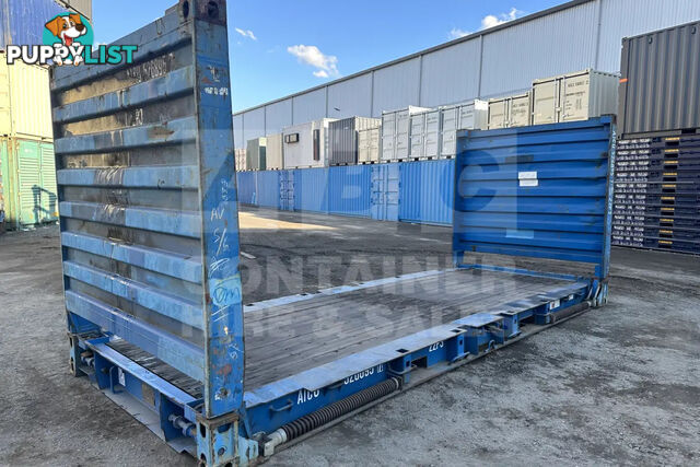 20' FLAT RACK SHIPPING CONTAINER (WITH COLLAPSIBLE ENDS)