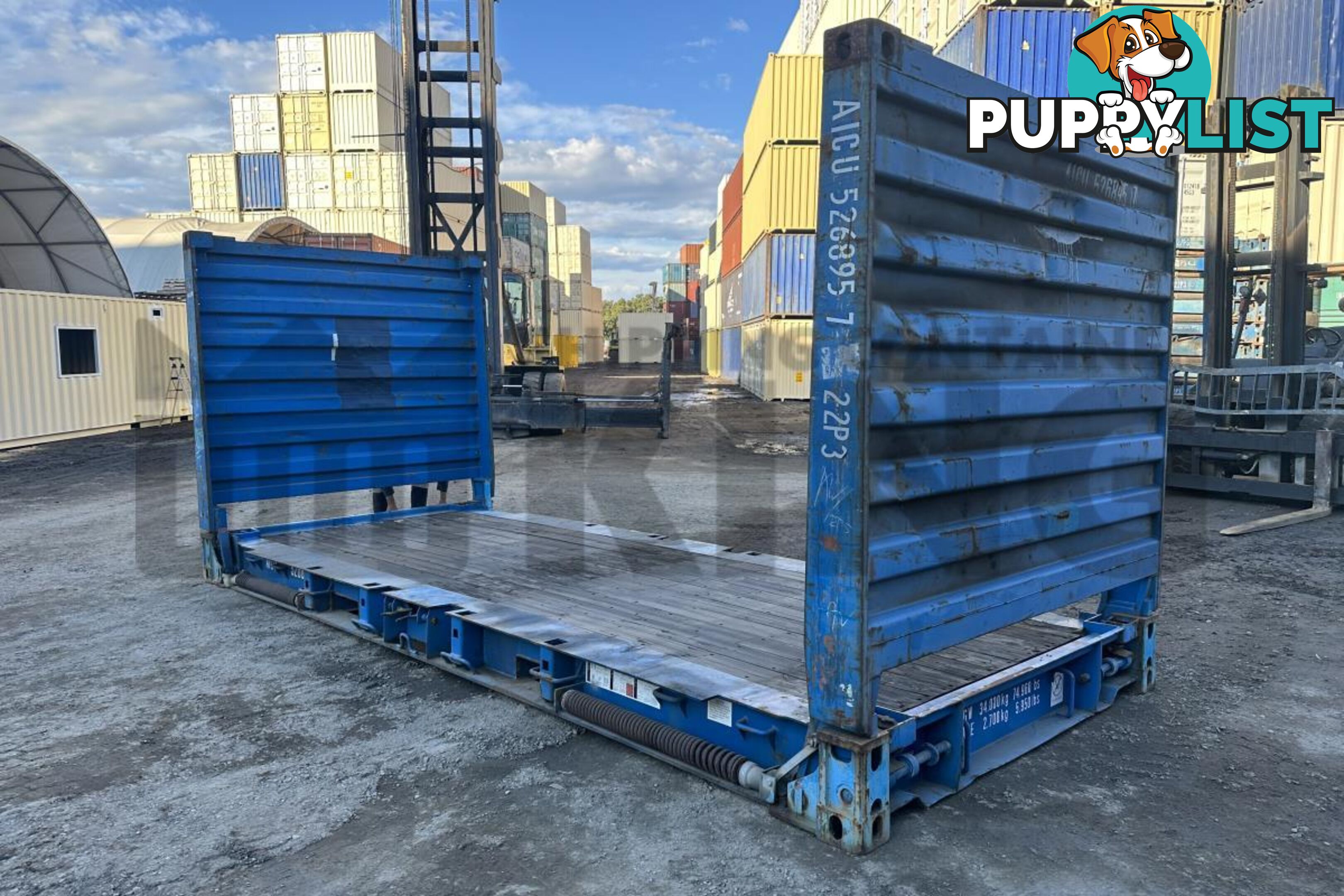 20' FLAT RACK SHIPPING CONTAINER (WITH COLLAPSIBLE ENDS)