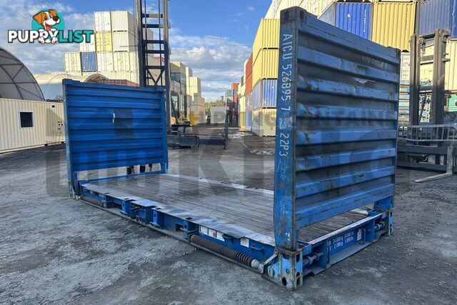 20' FLAT RACK SHIPPING CONTAINER (WITH COLLAPSIBLE ENDS)