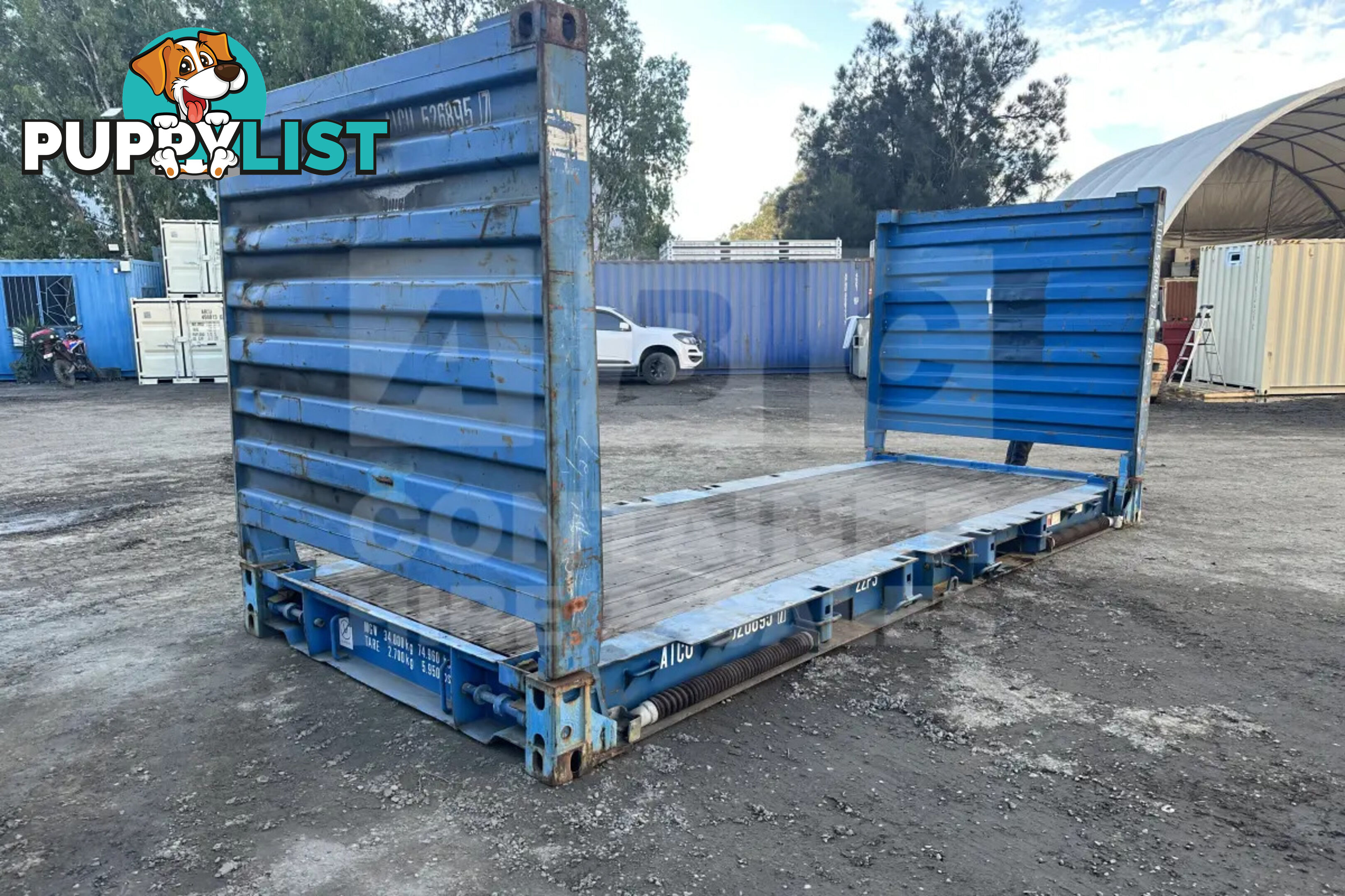 20' FLAT RACK SHIPPING CONTAINER (WITH COLLAPSIBLE ENDS)