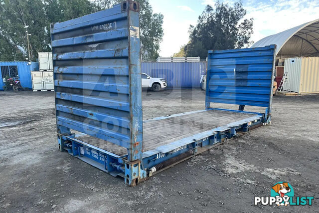 20' FLAT RACK SHIPPING CONTAINER (WITH COLLAPSIBLE ENDS)