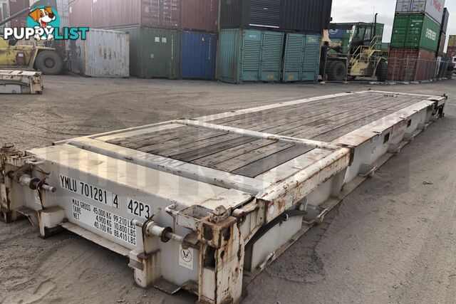 40' FLAT RACK SHIPPING CONTAINER (WITH COLLAPSIBLE ENDS) - in Brisbane