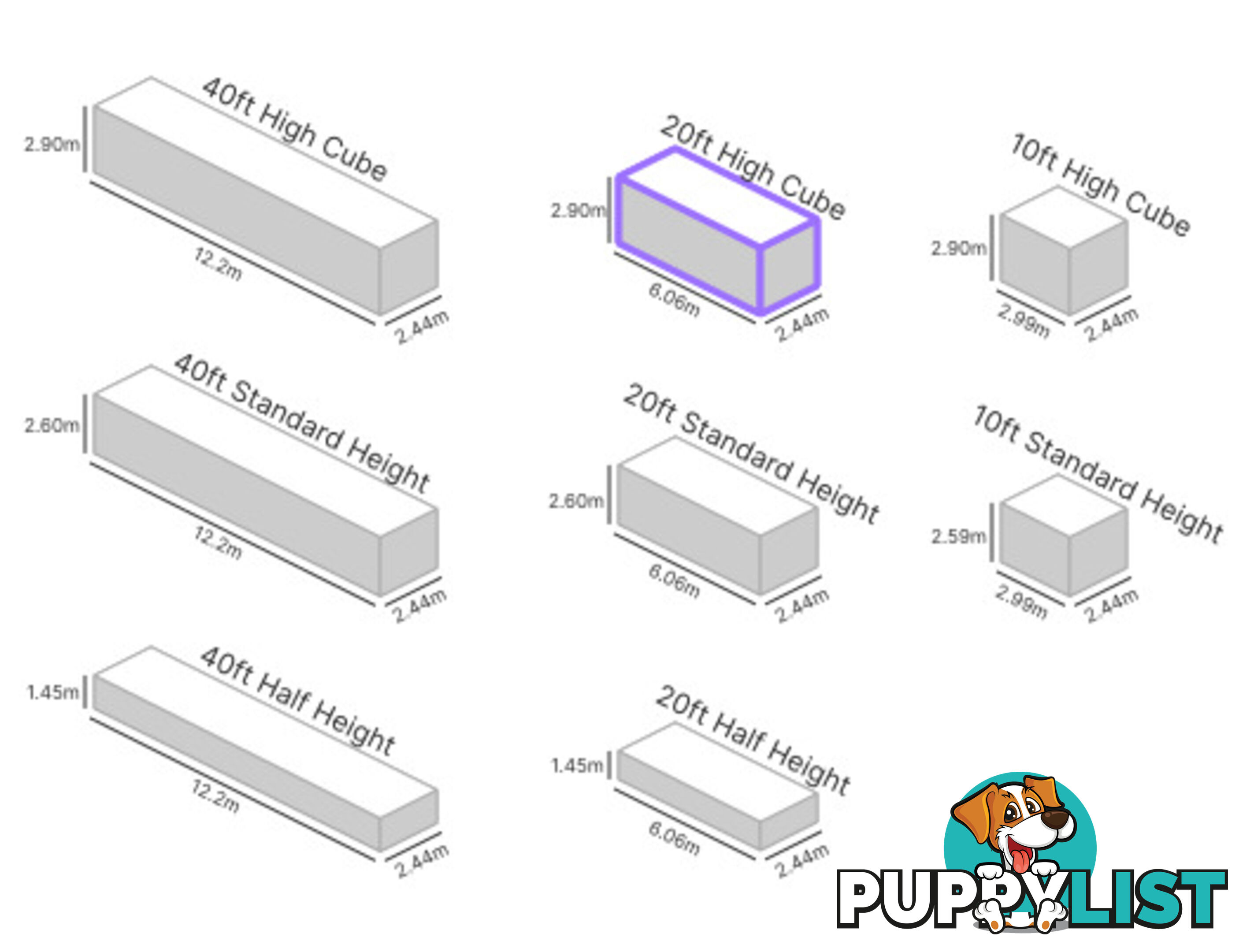20' HIGH CUBE SHIPPING CONTAINER (STEEL FLOOR)