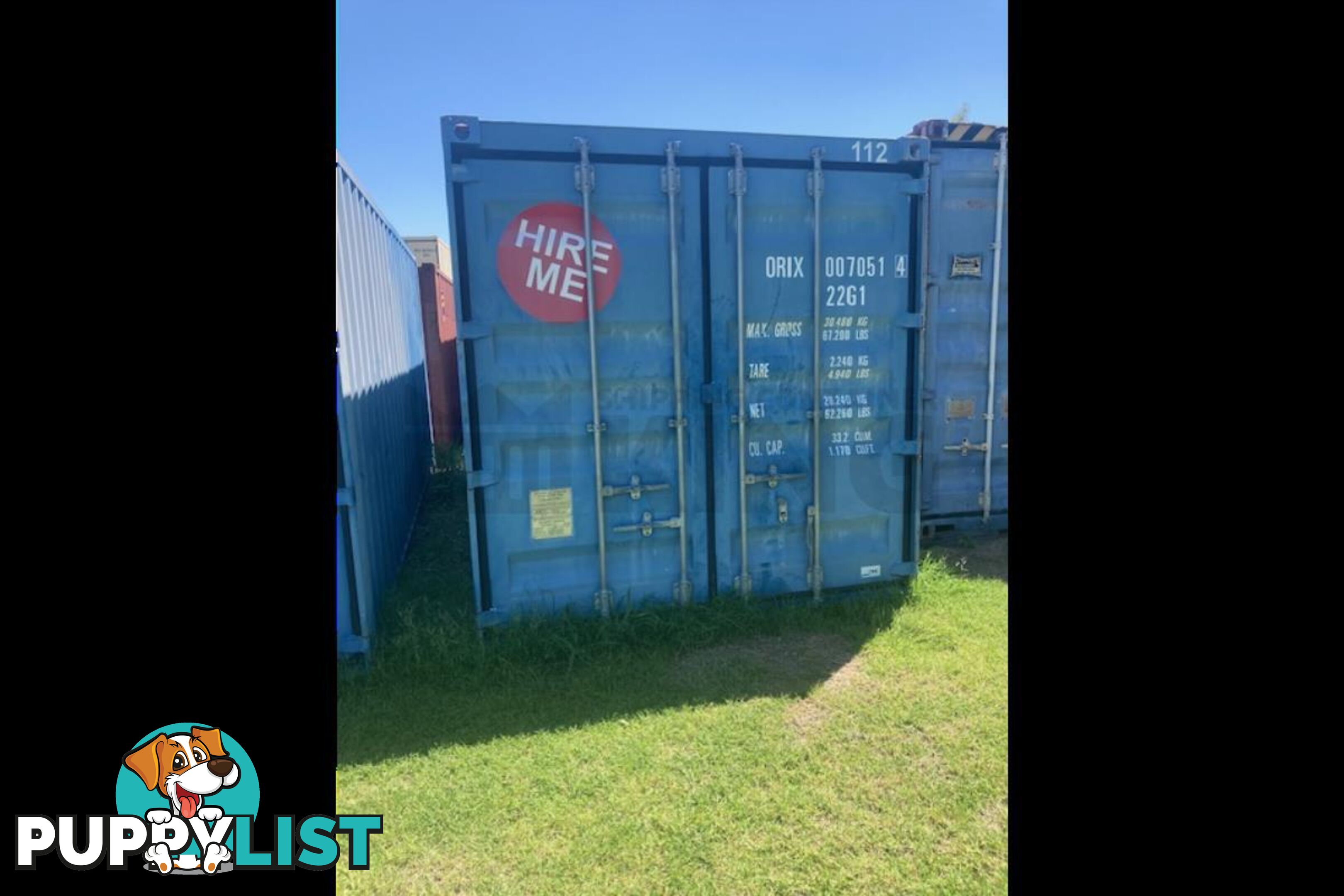 20' STANDARD HEIGHT SHIPPING CONTAINER - in Chinchilla