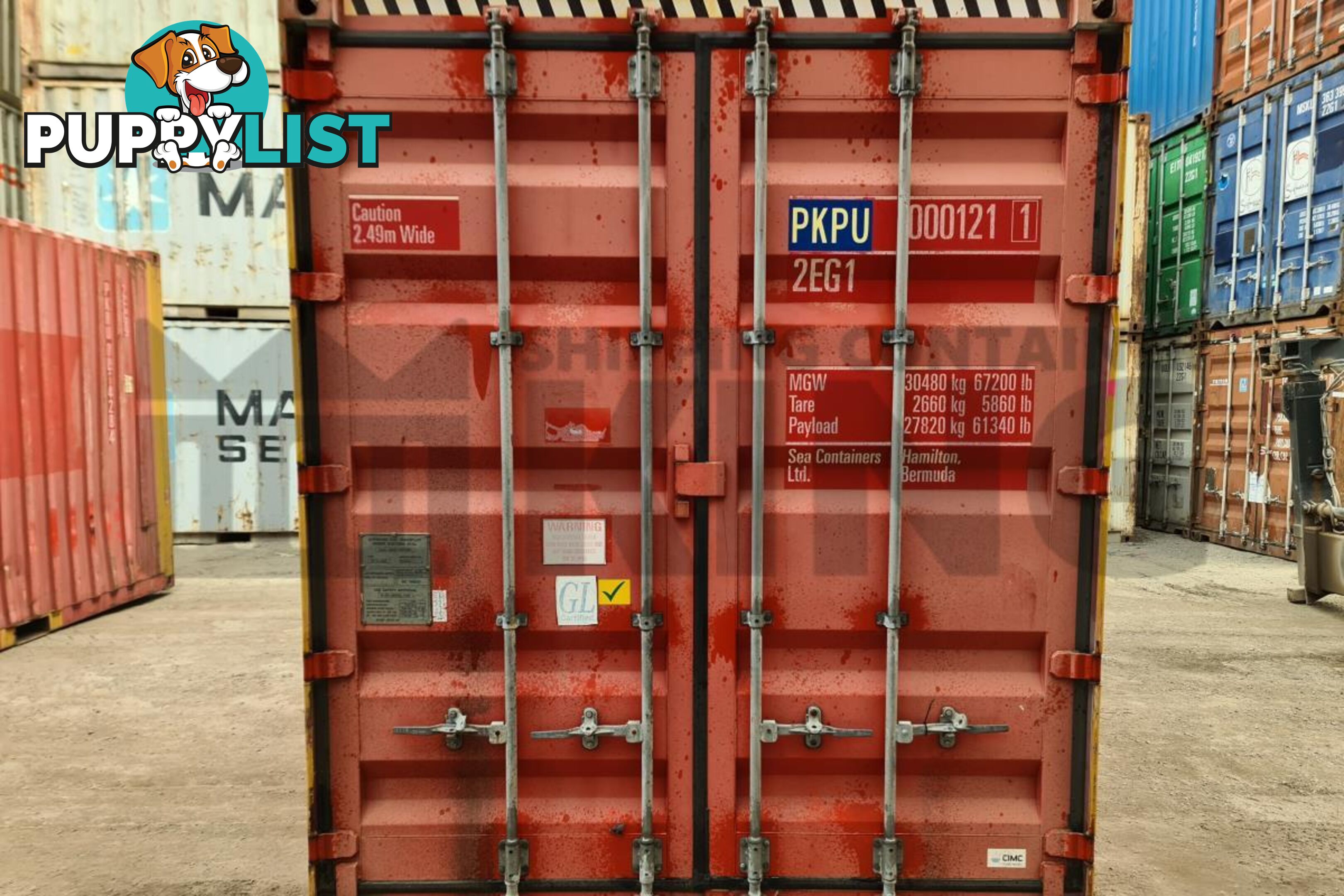 20' HIGH CUBE BULKER SHIPPING CONTAINER (STEEL FLOOR WITH ROOF HATCHES, 2 PALLETS WIDE)