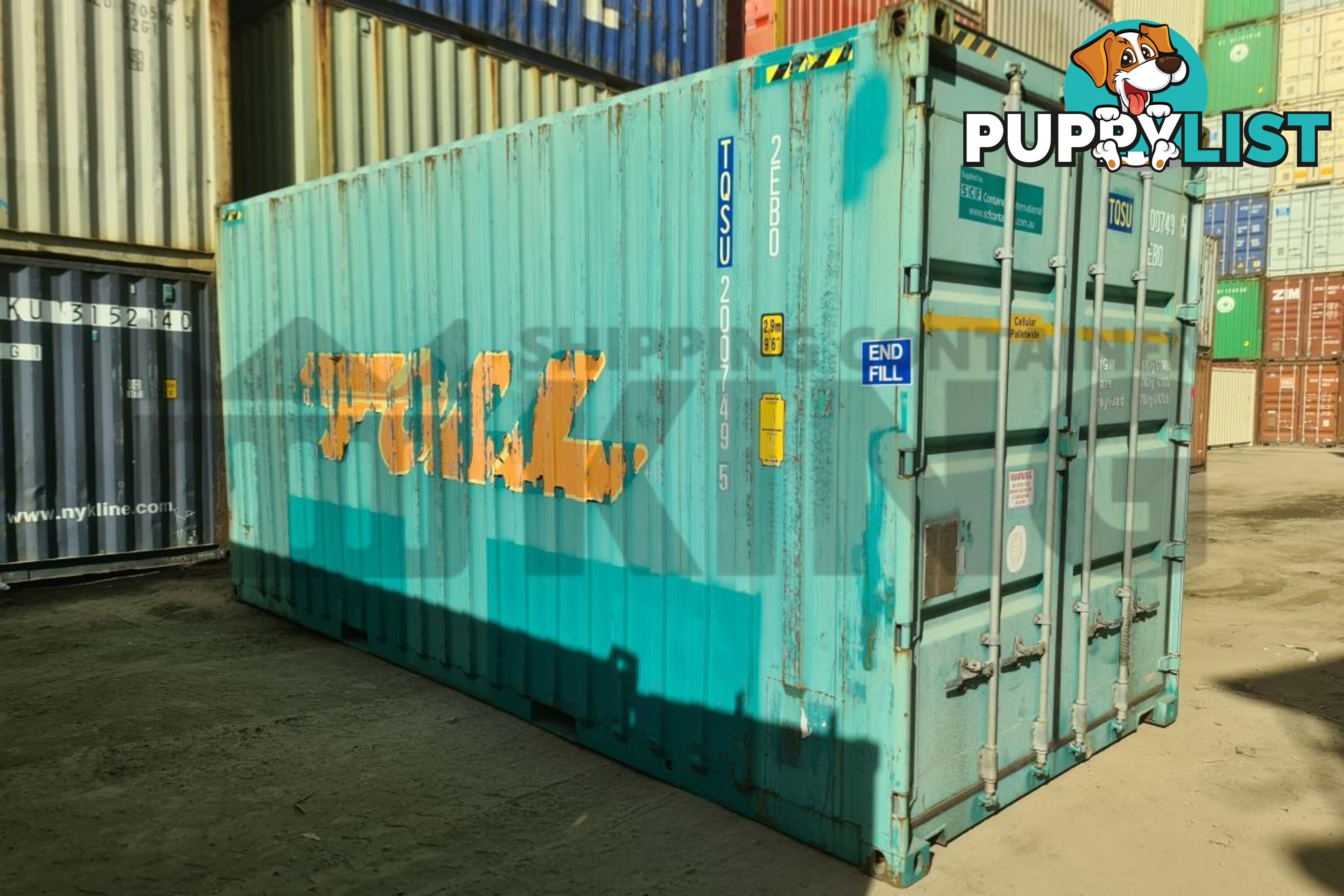 20' HIGH CUBE BULKER SHIPPING CONTAINER (STEEL FLOOR WITH ROOF HATCHES, 2 PALLETS WIDE)
