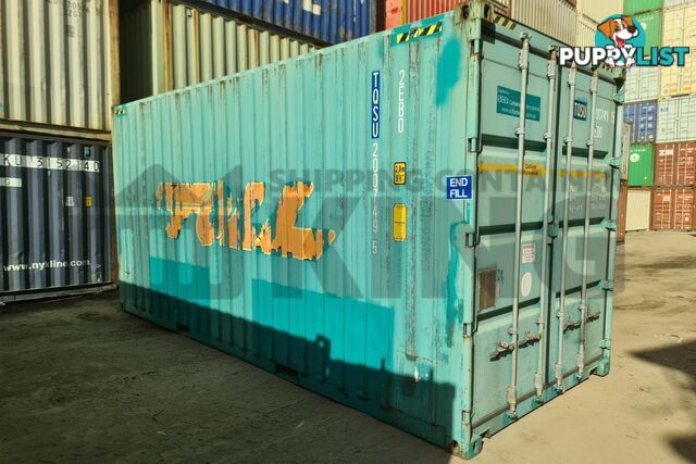 20' HIGH CUBE BULKER SHIPPING CONTAINER (STEEL FLOOR WITH ROOF HATCHES, 2 PALLETS WIDE)
